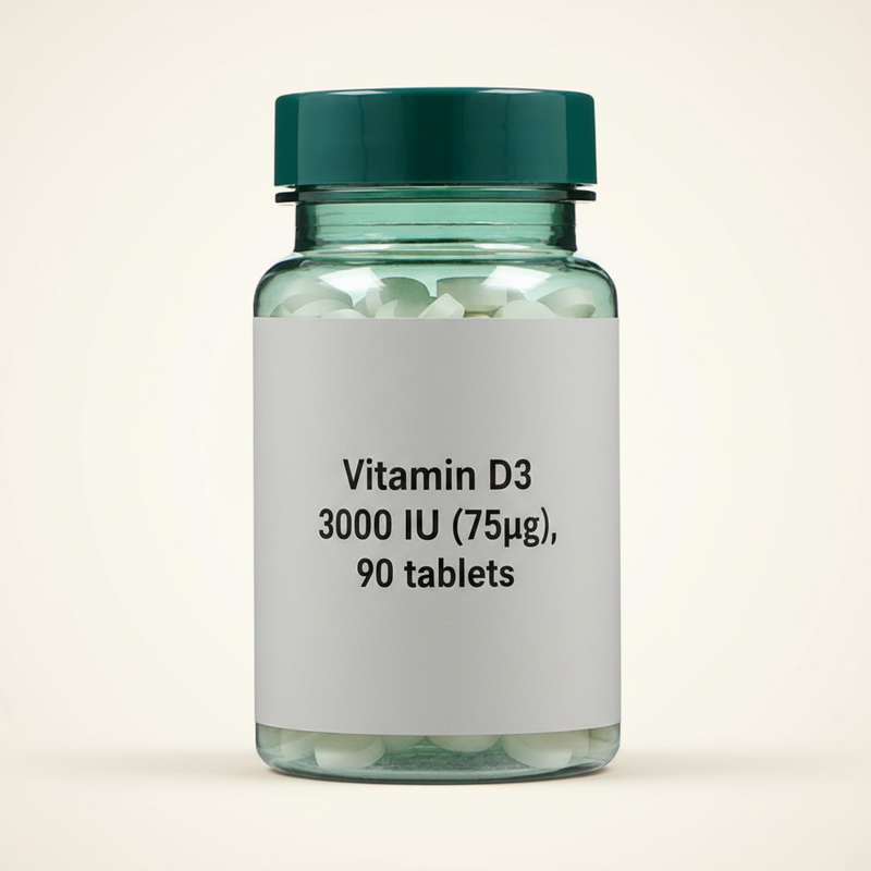 Holland & Barrett vegan Vitamin D tablets 75ug 90 count, UK version