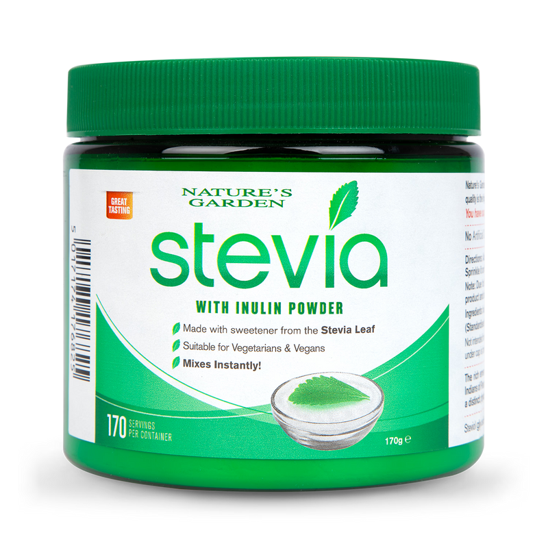 Nature's Garden Stevia sweetener 170g, imported from the UK