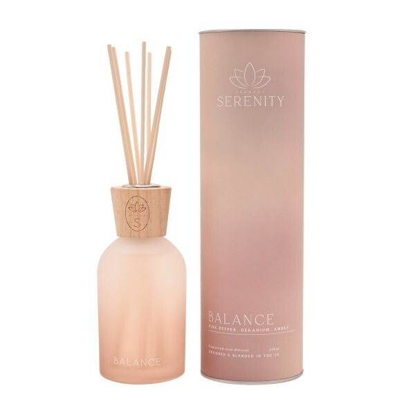 Serenity Balance Diffuser Pink Pepper Geranium & Amber 220ml (British brand)