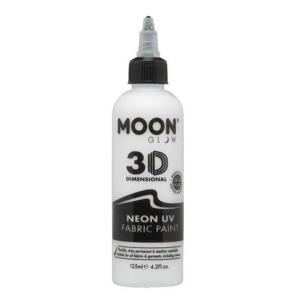 Moon Glow neon UV fabric paint white 125ml, imported from the UK