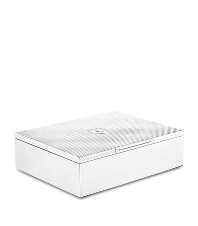 Silver-Plated Iron Jewellery Box with Detachable Compartments 7x25x20cm