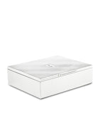 WOLF silver-plated iron jewellery box with detachable compartments and purple lining 7x25x20cm (British brand)