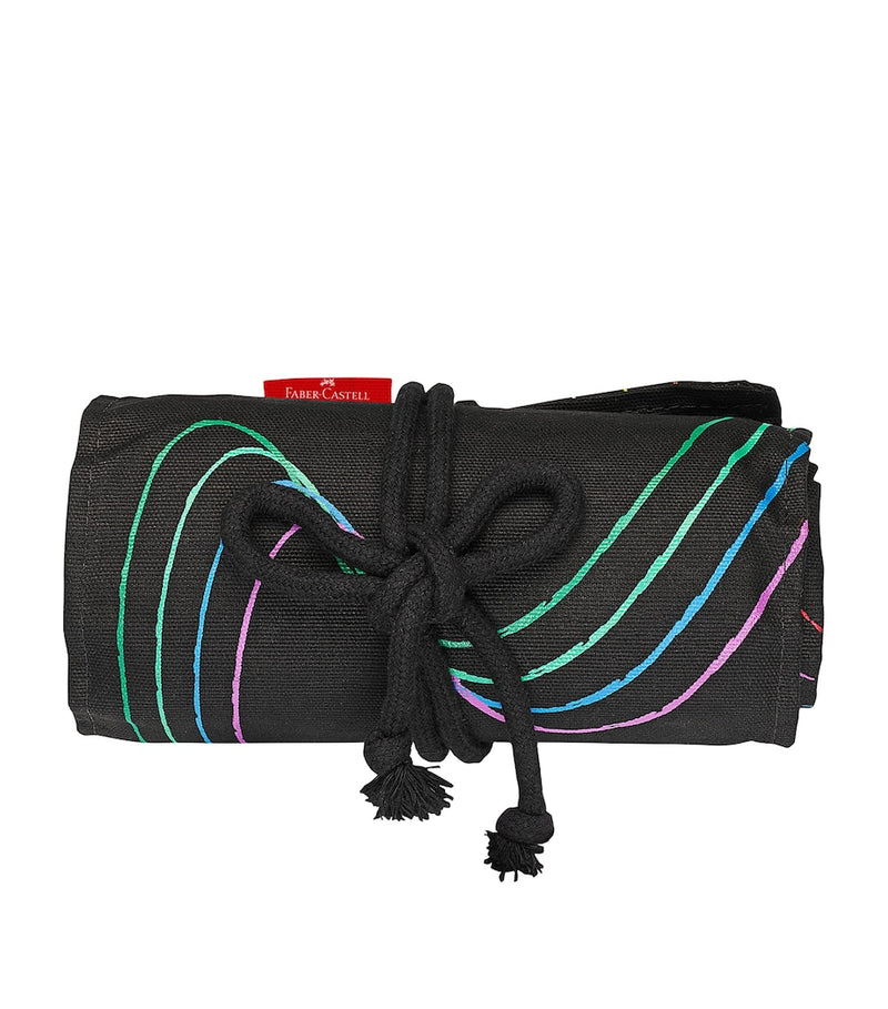 Faber-Castell Black Edition colour pencil roll with 72 pencils - British product