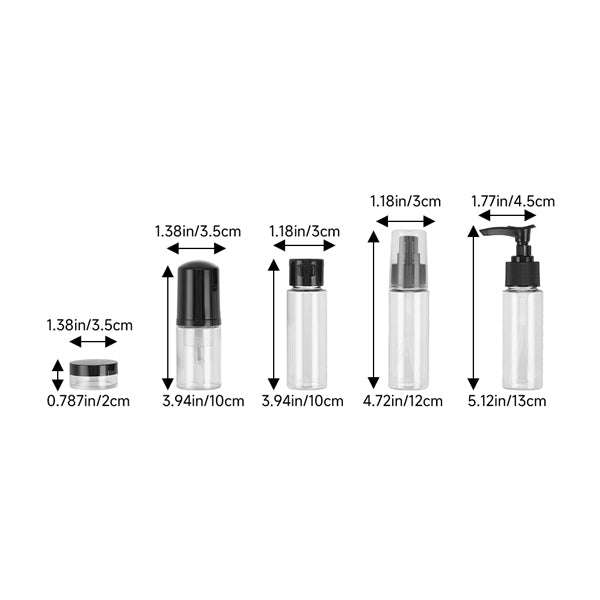 Livingandhome Travel Bottle Set 11 Piece, UK version