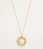 L'Atelier Nawbar yellow gold diamond lapis turquoise moon phase necklace, UK version
