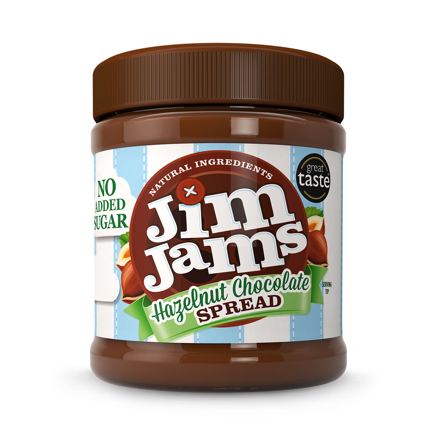 JimJams Hazelnut Chocolate Spread 83% Less Sugar 350g, UK version
