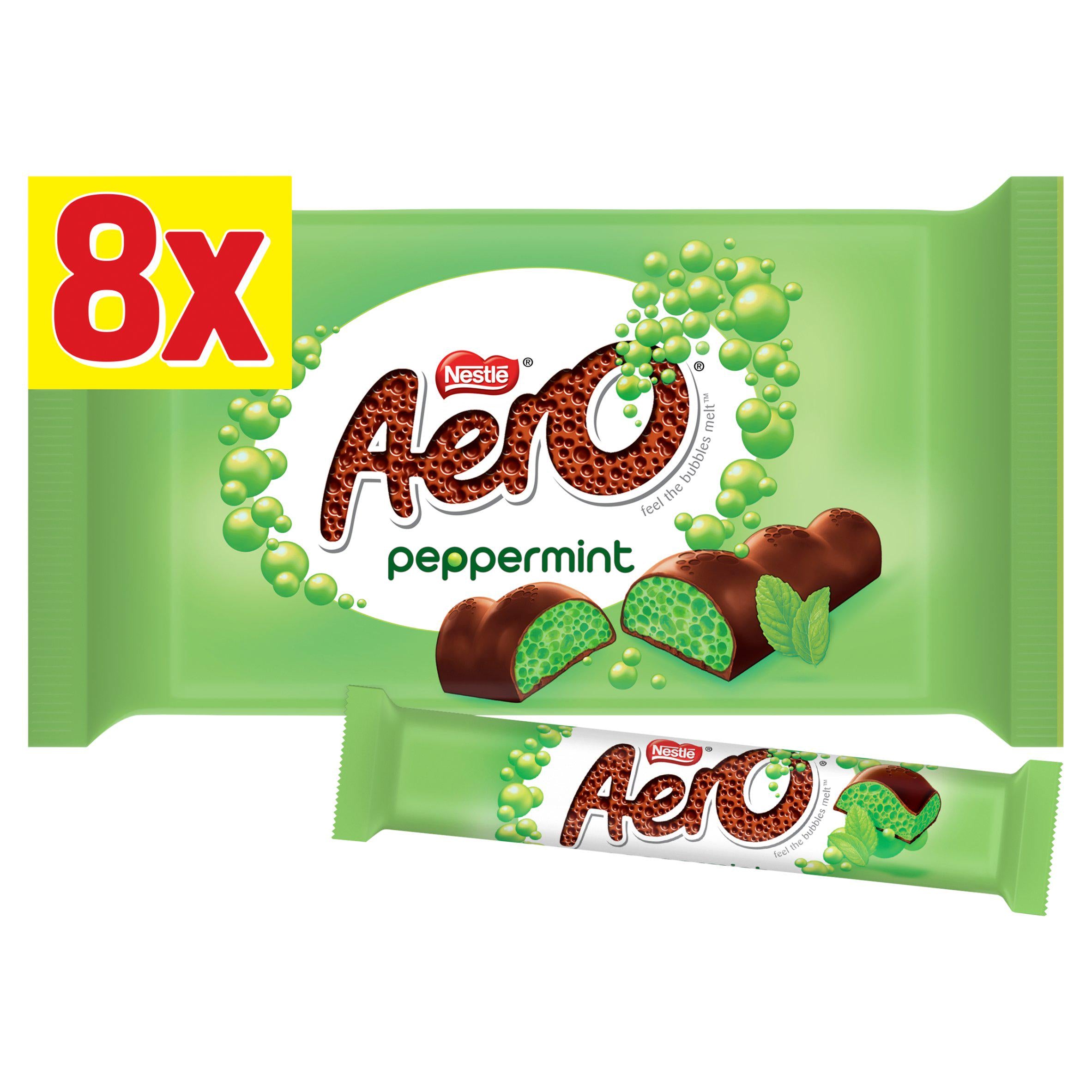 Aero Bubbly Peppermint Chocolate Bar Multipack x8 216g - McGrocer