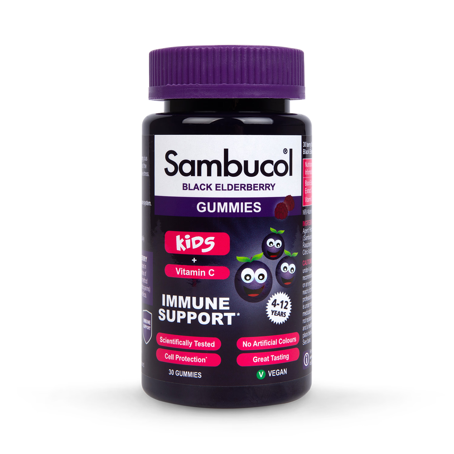 Sambucol kids black elderberry vitamin C gummies 30 count (British brand)