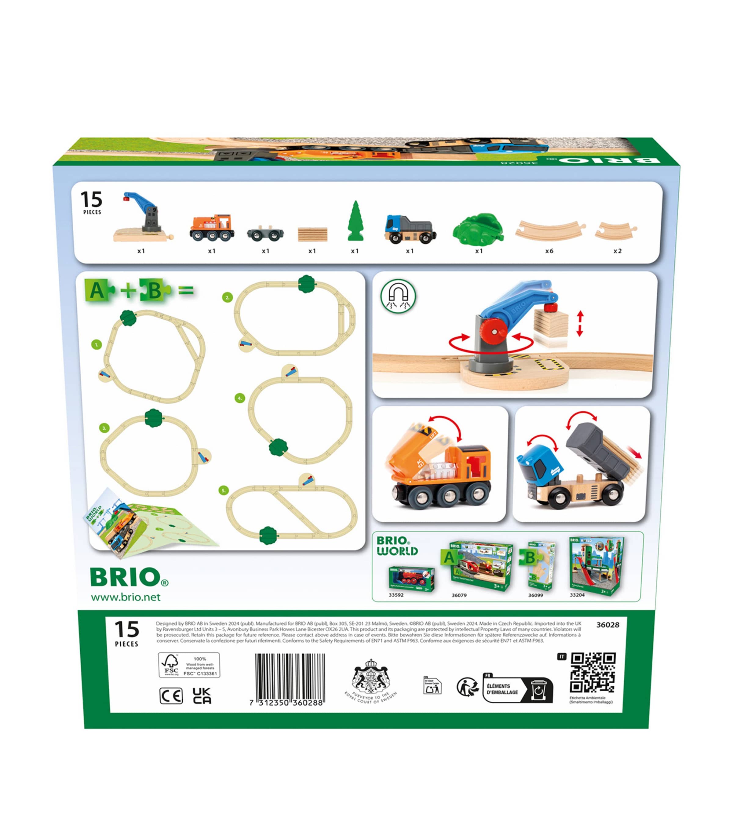 Brio Starter Lift & Load Set wooden railway toy - British product