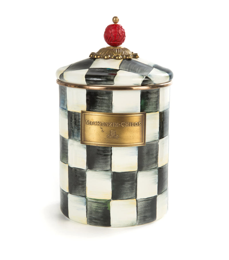 MacKenzie-Childs Courtly Check canister Medium, imported from the UK