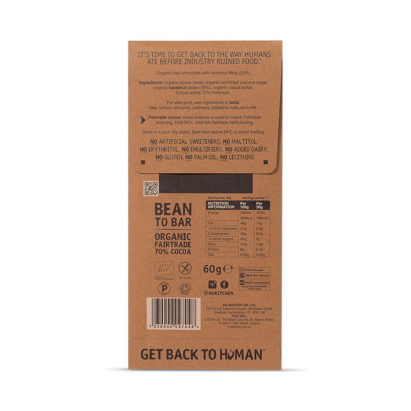 Hu Hazelnut Butter Dark Chocolate Bar 60g