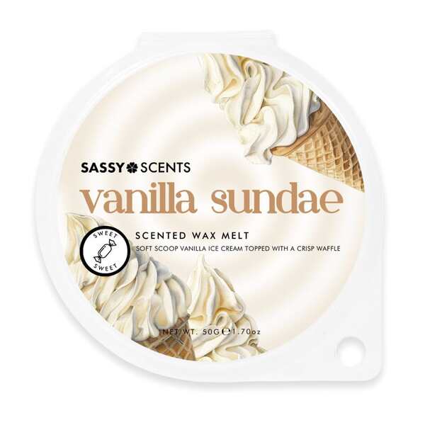 Sassy Scents vanilla sundae wax melt 50g (British brand)