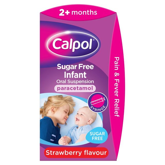 Calpol Infant Sugar Free Oral Suspension Strawberry 2+ Months   100ml - McGrocer