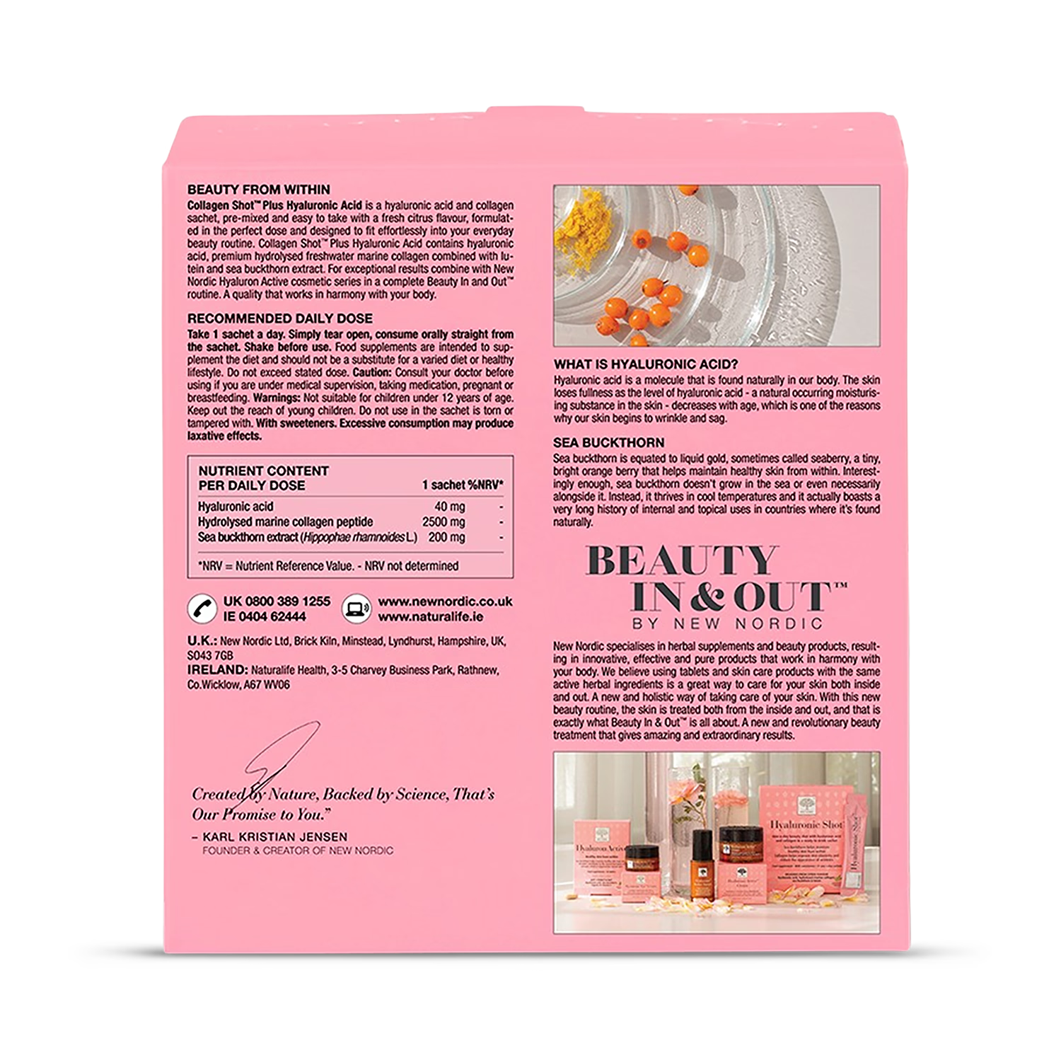 New Nordic Collagen Shot Fresh Citrus 15 Sachets, imported from the UK