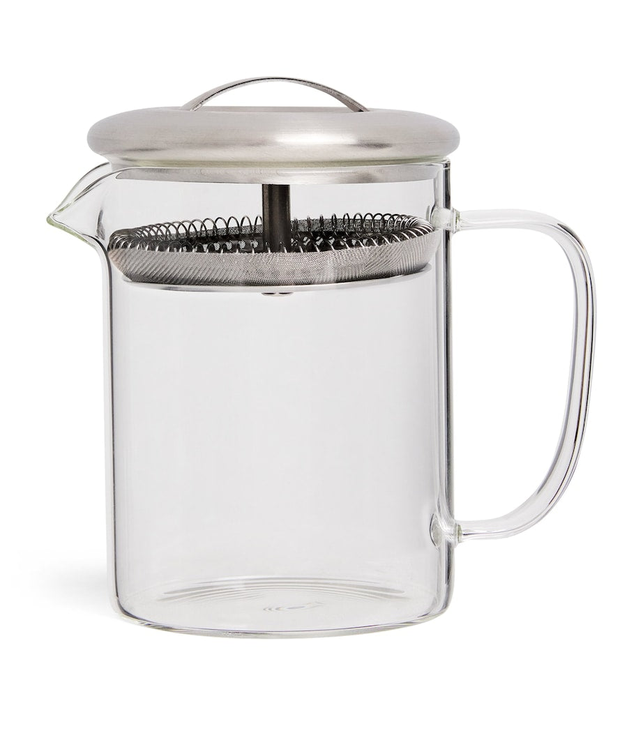 Medium-Sized Glass Tea Pot with Silver Lid 450ml