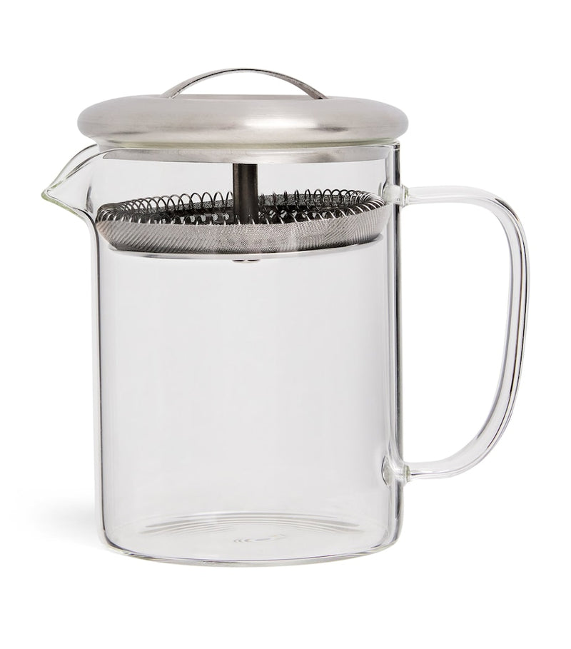 Medium-Sized Glass Tea Pot with Silver Lid 450ml