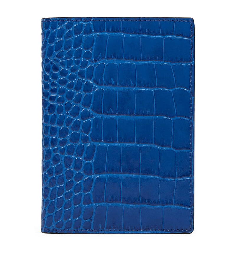 Smythson croc-embossed leather passport cover (British brand)
