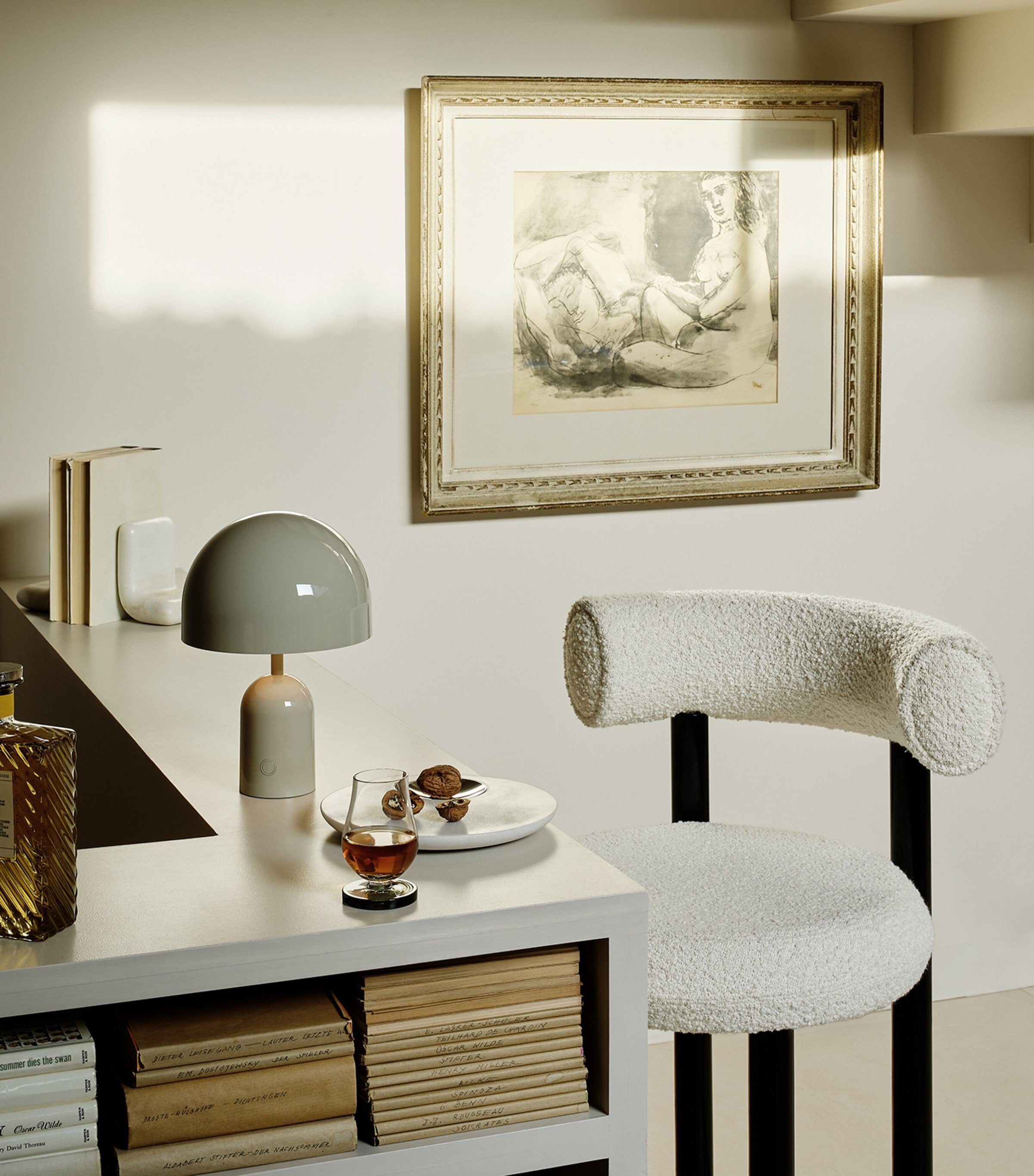 Tom Dixon portable bell table lamp with reflective stand (British brand)