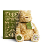 Plush Soft Toy Bear with Golden Thread Detailing and Satin Bow