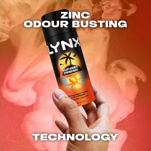 Lynx Sunset Fresh Body Spray 150ml Aerosol, UK version