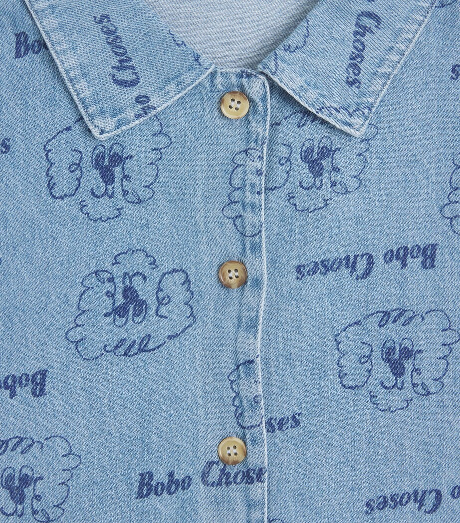 Bobo Choses denim dog logo shirt for children aged 6-7 years - British product