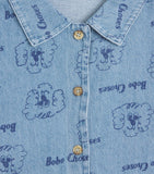 Bobo Choses denim dog logo shirt for children aged 6-7 years - British product