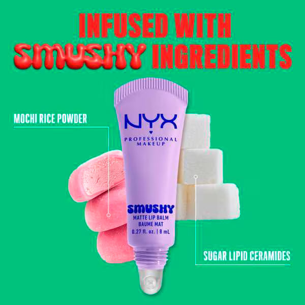 NYX Smushy Matte Lip Balm Sugar Smush, imported from the UK