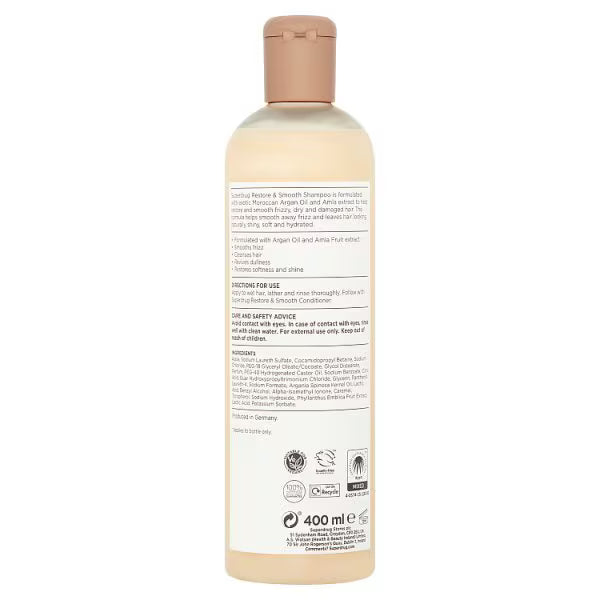 Superdrug Extracts Argan Amla Shampoo 400ml (British brand)