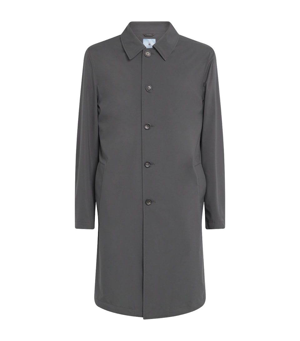 Regular Fit Virgin Wool Overcoat with Notched Lapels