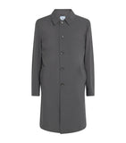 Regular Fit Virgin Wool Overcoat with Notched Lapels