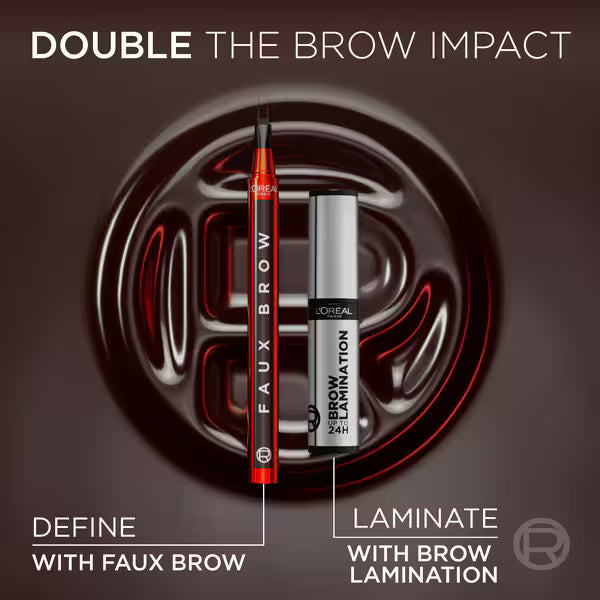 L'Oreal Paris Brow Lamination Faux Brow Duo Auburn, UK version