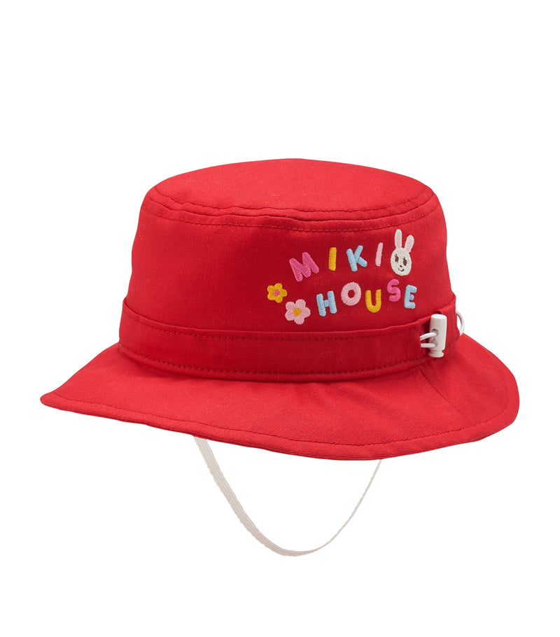 Miki House cotton sun hat with detachable neck cover, imported from the UK
