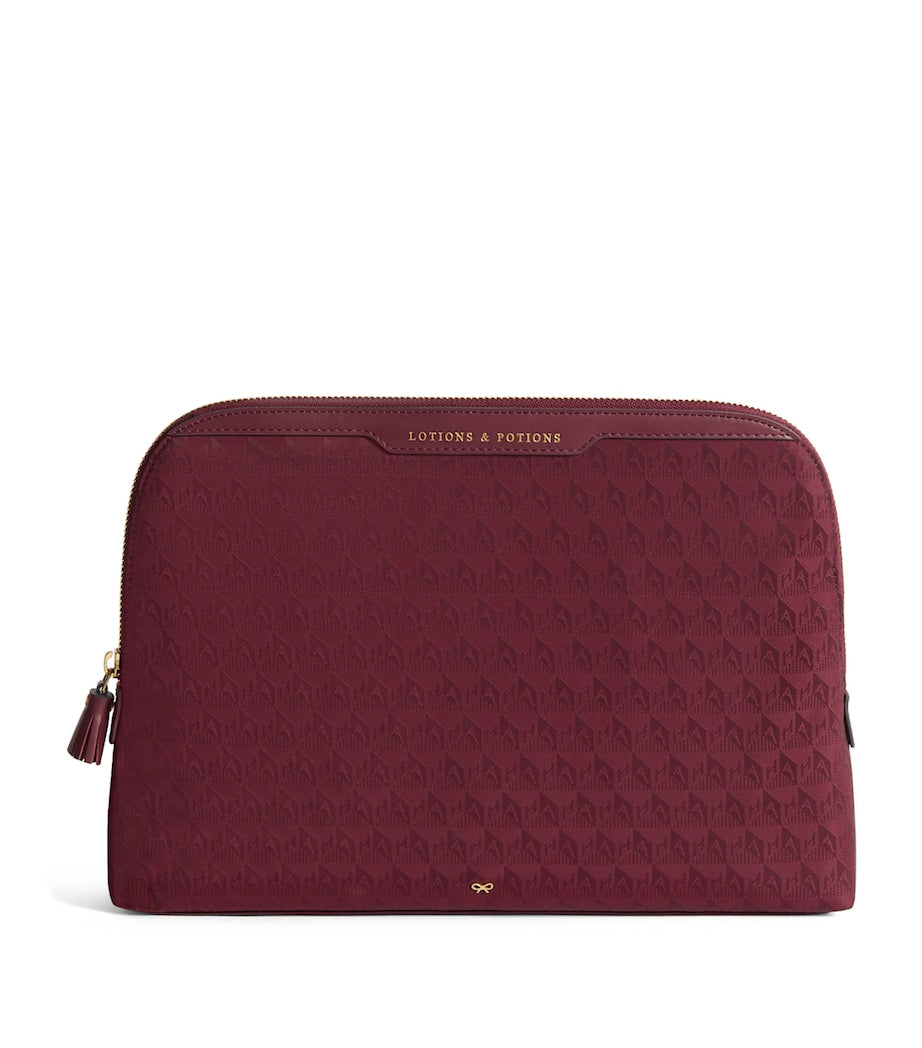 Anya Hindmarch Logo Jacquard Lotions and Potions Toiletry Pouch - British product