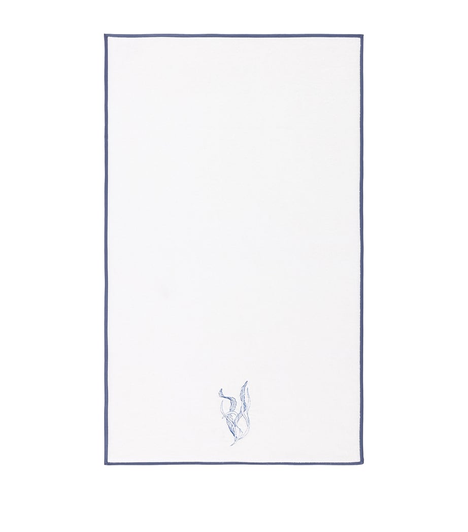 Organic Cotton Guest Towel with Seaweed Embroidery, 42cm x 70cm