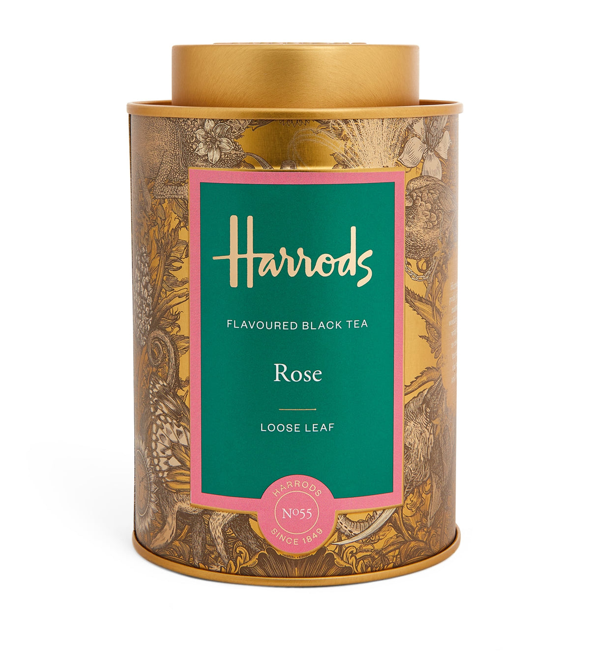 Harrods rose flavoured black loose leaf tea 125g, UK version