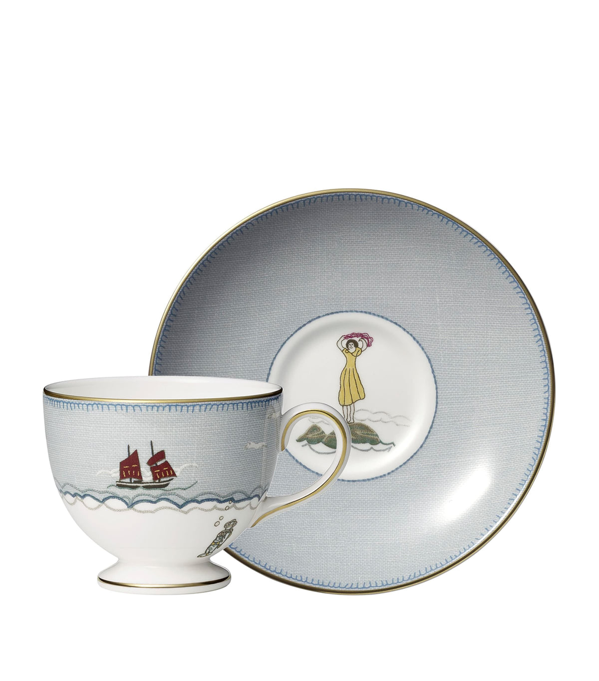 Wedgwood Sailor's Farewell teacup and saucer (British brand)