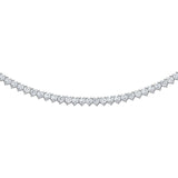 5.00ctw Round Brilliant Cut Diamond Tennis Necklace, 14ct White Gold - McGrocer
