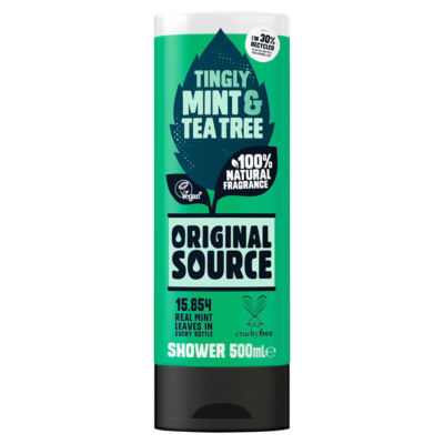 Original Source Mint & Tea Tree Vegan Shower Gel 500ml, imported from the UK