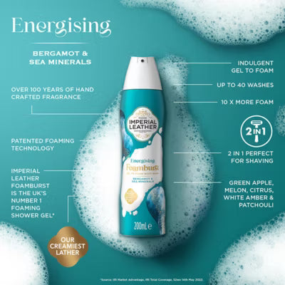 Gel douche moussant Imperial Leather Bergamote et Minéraux Marins 200ml