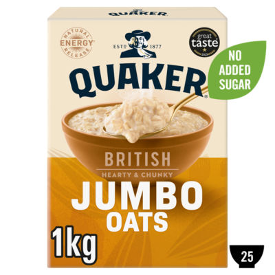 Quaker jumbo porridge oats 1kg, imported from the UK