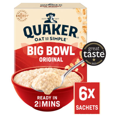 Quaker Original porridge sachets 6x38.5g, imported from the UK