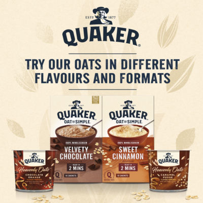 Quaker sweet cinnamon porridge pot 57g, imported from the UK