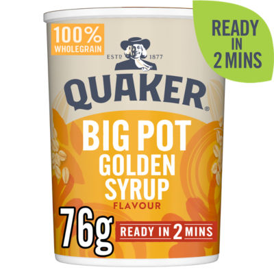 Quaker Porridge Pot Golden Syrup 76g, imported from the UK