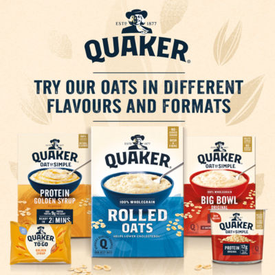 Quaker Porridge Pot Golden Syrup 76g, imported from the UK