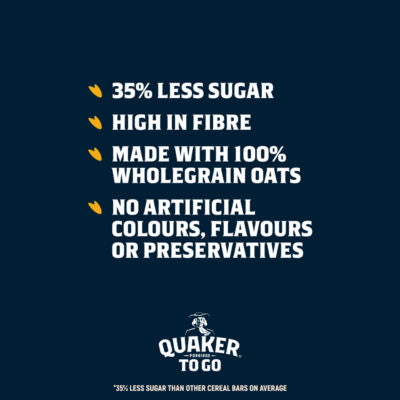 Quaker golden syrup breakfast bars 2x55g, imported from the UK