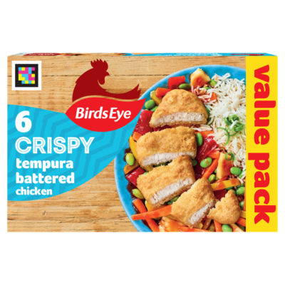 Birds Eye 6 Crispy Tempura Battered Chicken Breast Steaks 510g, UK version