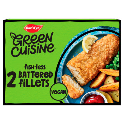 Birds Eye Green Cuisine Vegan Battered Fishless Fillets 240g - British product