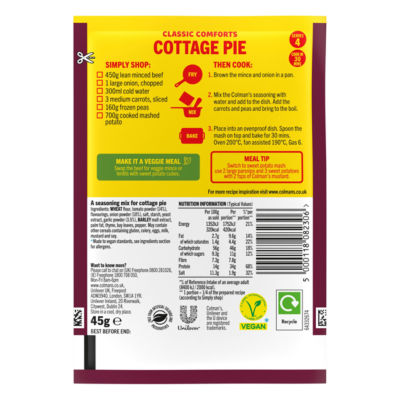 Colman's Cottage Pie Meal Maker 45g - British product