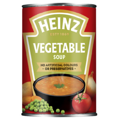 Heinz vegetable soup 400g can, UK version