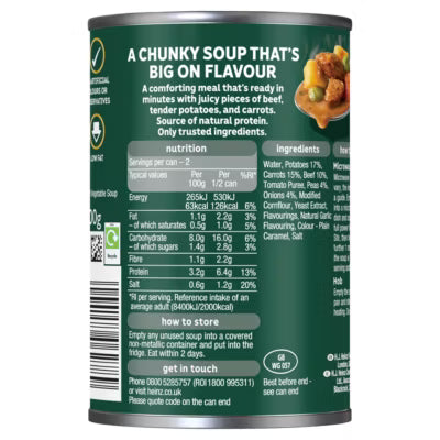 Heinz canned soup beef & vegetable 400g, UK version